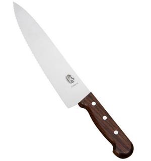 VICTORINOX Kokkekniv L:250mm, BØLGESKJÆR Med treskaft 